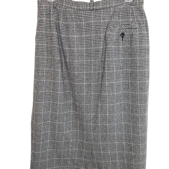 Pendleton 100% Wool Skirt Plaid Gray Black Vintage 12 Lined Pockets Made in USA - Picture 6 of 13